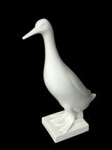 French Art Deco White Porcelain Duck by Jacques & Jean  Adnet