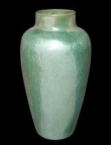 Italian Art deco Green Crystalline glaze Vase by SCI