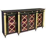 FRENCH 1940
S NEOCLASSICAL BLACK PAINTED SIDEBOARD