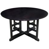 ENGLISH ARTS AND CRAFTS STYLE EBONIZED OAK  TABLE