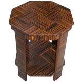 FRENCH ART DECO MACASSAR VENEERED OCTAGONAL SIDE TABLE