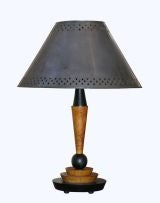 ITALIAN ART DECO BIRD'S EYE MAPLE/EBONIZED LAMP