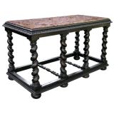 ITALIAN LATE RENAISSANCE EBONIZED WALNUT CENTER TABLE