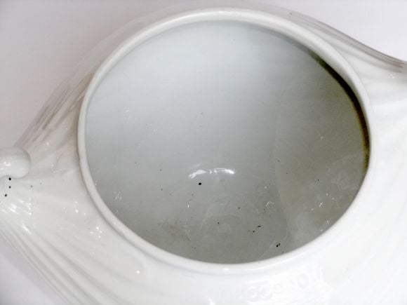 ITALIAN ART DECO WHITE GLAZED POTTERY HANDLED VASE by SCI Laveno