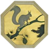 FRENCH ART DECO PAINTING OF A SQUIRREL by Marie Andre Adam