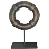 A NAUTICAL FRENCH 1940'S CARVED OAK LIFE RING