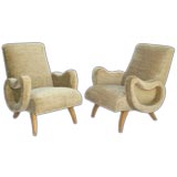 ITALIAN ANGEL WING ARM CHAIRS - In the style of Marco Zanuso