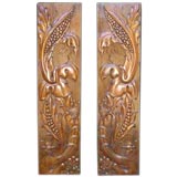 PAIR OF ITALIAN ART DECO CHERRYWOOD PANELS