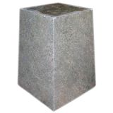 A GRAY FAUX MARBLE PEDESTAL.
