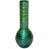 GREEN AND DEEP BLUE ENAMELED COPPER VASE by Paolo De Poli
