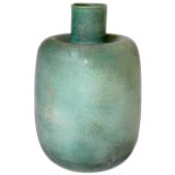 MATTE GREEN GLAZED STONEWARE VASE by Fulvio Ravaioli