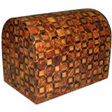 ITALIAN WALNUT DOMED RECTANGULAR PARQUETRY BOX ITALIAN WALNUT DOMED RECTANGULAR PARQUETRY BOX