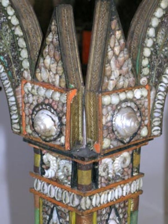 Italian ITALIAN BAROQUE STYLE SHELL-APPLIED ARCHITECTURAL TEMPIETTO