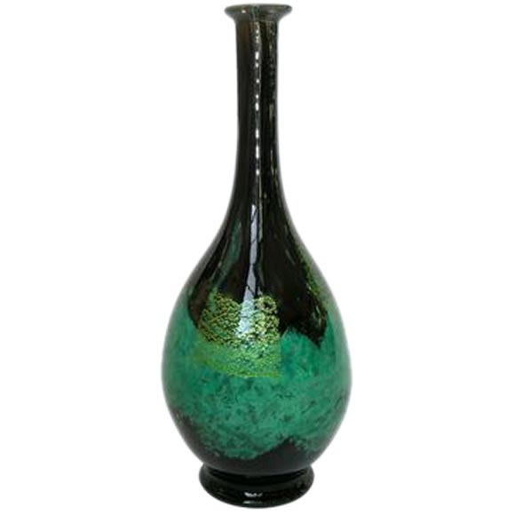 FRENCH BLACK AND GREEN GLASS by Daum, Nancy