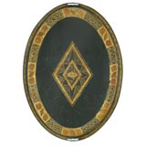 FRENCH NEO-CLASSICAL BLACK TOLE OVAL TRAY