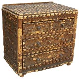 Antique ENGLISH ARTS AND CRAFTS MINIATURE CORK CHEST OF DRAWERS