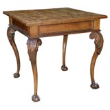 PORTUGUESE BAROQUE WALNUT SQUARE TABLE