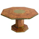 ITALIAN 1940
S BURL ELM  OCTAGONAL DINING TABLE