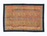 CHINESE EMBROIDERED APRICOT SILK RECTANGULAR TEXTILE