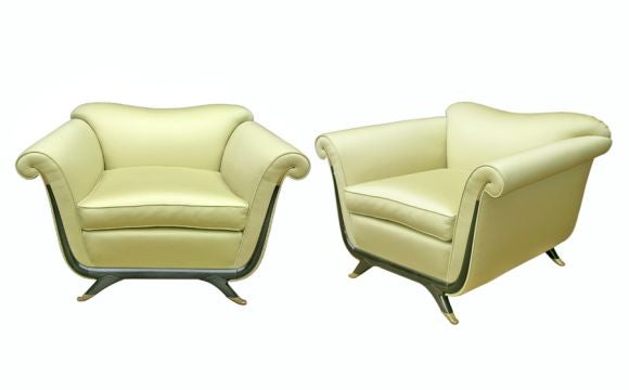 PAIR OF ITALIAN 1940'S  ARMCHAIRS probably by Guglielmo Ulrich