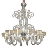 ITALIAN 1970'S  GLASS TWELVE-LIGHT CHANDELIER