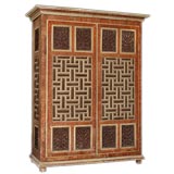 IBERIAN CARVED AND POLYCHROMED WOODEN ARMOIRE