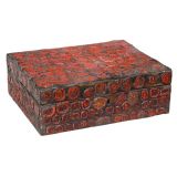 19TH CENTURY FRENCH RED WAX SEAL-ENCRUSTED RECTANGULAR BOX