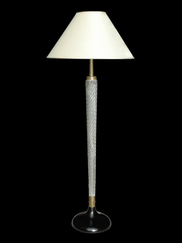 ITALIAN 1940'S GLASS FLOOR LAMP attributed to Venini & C.