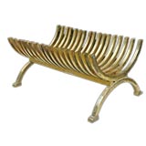 AMERICAN 1970'S SOLID BRASS SLATTED FIRE GRATE