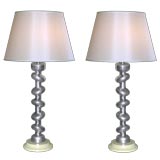 AMERICAN 50'S POLISHED CAST ALUMINUM LAMPS