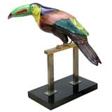 ITALIAN POLYCHROMED PORCELAIN TOUCAN by Mangani for Oggetti