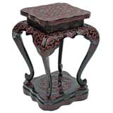 CHINESE BLACK AND RED GURI LACQUERED  STAND
