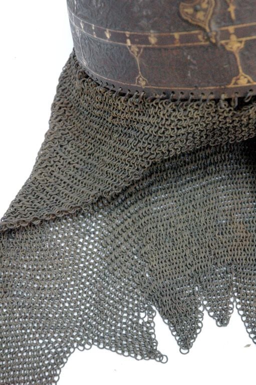 Persian PERSIAN SPIKED STEEL HELMET WITH GOLD HIGHLIGHTS