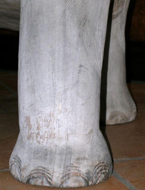 ASIAN 1960'S CARVED AND WEATHERED SOLID TEAK ELEPHANT CHAIR 2