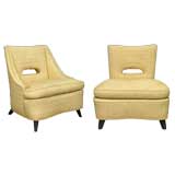 COMPANION PAIR OF AMERICAN 1950'S SLIPPER CHAIRS by Julian St.s