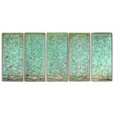 Antique FIVE 9 1/2' 19TH CENTURY CHINESE WALLPAPER PANELS