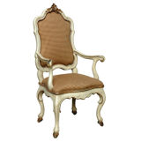 ITALIAN ROCOCO CREAM PAINTED HIGH-BACK ARMCHAIR