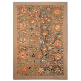 POLYCHROMED SILK-EMBROIDERED SUZANI PANEL