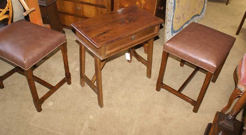 A very nice rustic 19th Century Italian walnut one drawer side table.