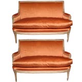 PAIR OF FRENCH SETTEES PAIR OF FRENCH SETTEES