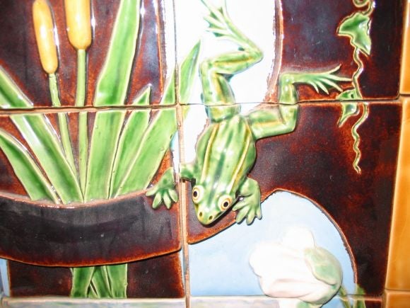 French Majolica Tile Panel