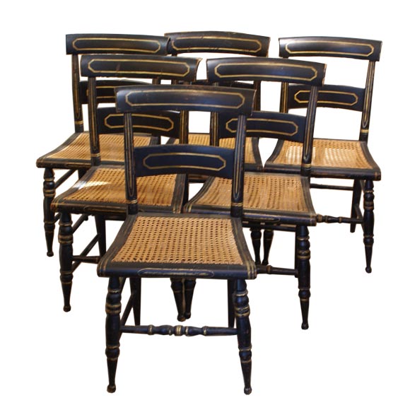 Six Fancy Painted Chairs