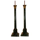 Faux Marble Collum Lamps