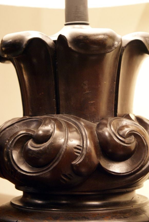 Antique Wooden Fragments Mounted as Lamps