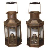 Antique Pair of Brass Lanterns