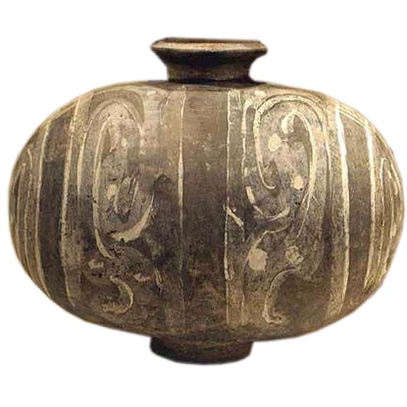 Hand Painted Han Dynasty (206 BC-220 AD) Cocoon Jar