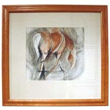 Charcoal and Graphite Rendering of a Chestnut Colored Horse