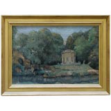 Antique Oil on Canvas titled "Belvedere in the Park"