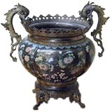 19th Century English Cloisonne Jardiniere