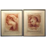 Pair of 18th Century Sepia Engravings